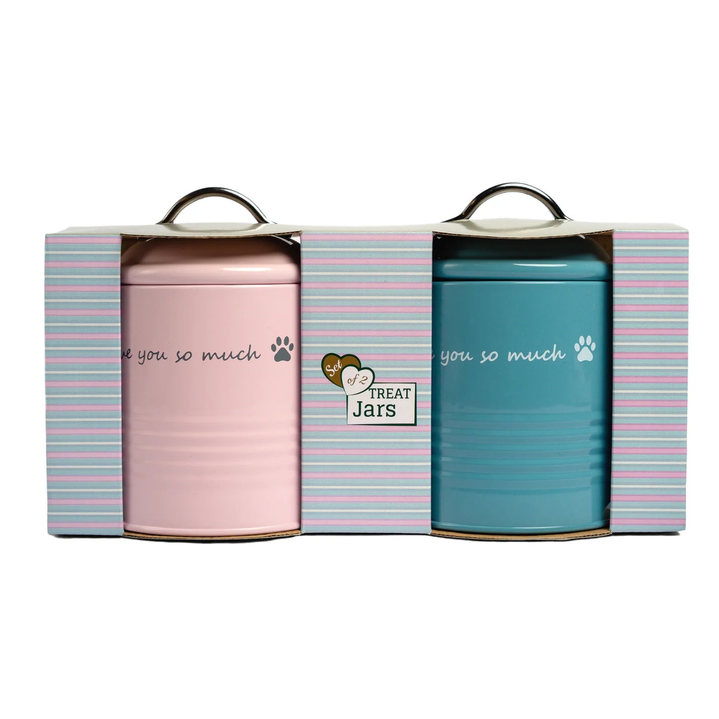 "I Love You so Much" Dog Treat Printed Canister Gift Set