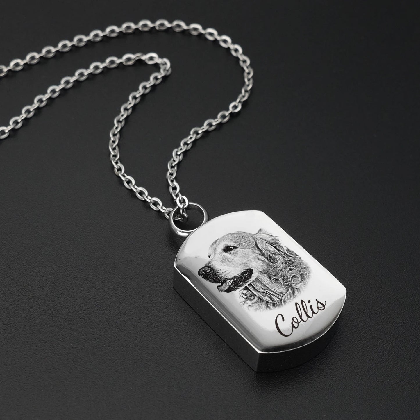 Cremation Jewelry Custom Pet Portrait Pet Urn Pendant for Dog Cat Ashes Necklace Pets Memorial Pet Memorial Pendants for Dog