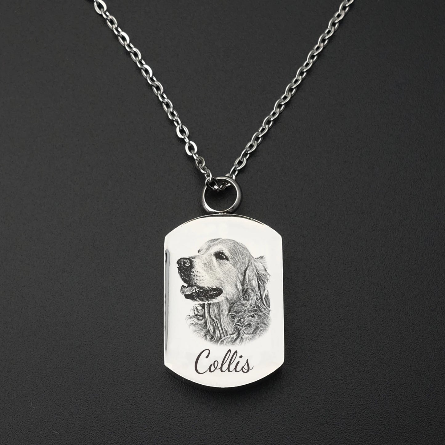 Cremation Jewelry Custom Pet Portrait Pet Urn Pendant for Dog Cat Ashes Necklace Pets Memorial Pet Memorial Pendants for Dog