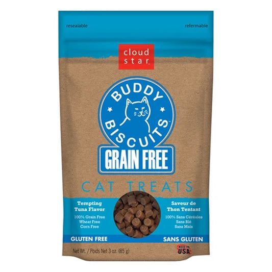 Grain-Free Buddy Biscuits with Tempting Tuna Cat Treats; 3Oz. Bag