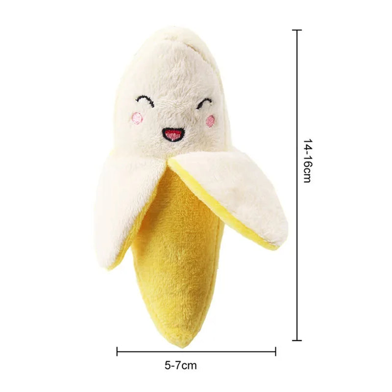 Pet Puppy Cat Donuts Squeaky Plush Toy Chew Squeaker Sound Dog Play Bite Toys Watermelon Ice Cream Star Banana Lobster Orange