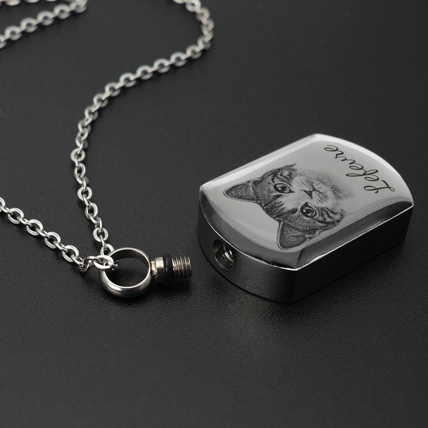 Cremation Jewelry Custom Pet Portrait Pet Urn Pendant for Dog Cat Ashes Necklace Pets Memorial Pet Memorial Pendants for Dog