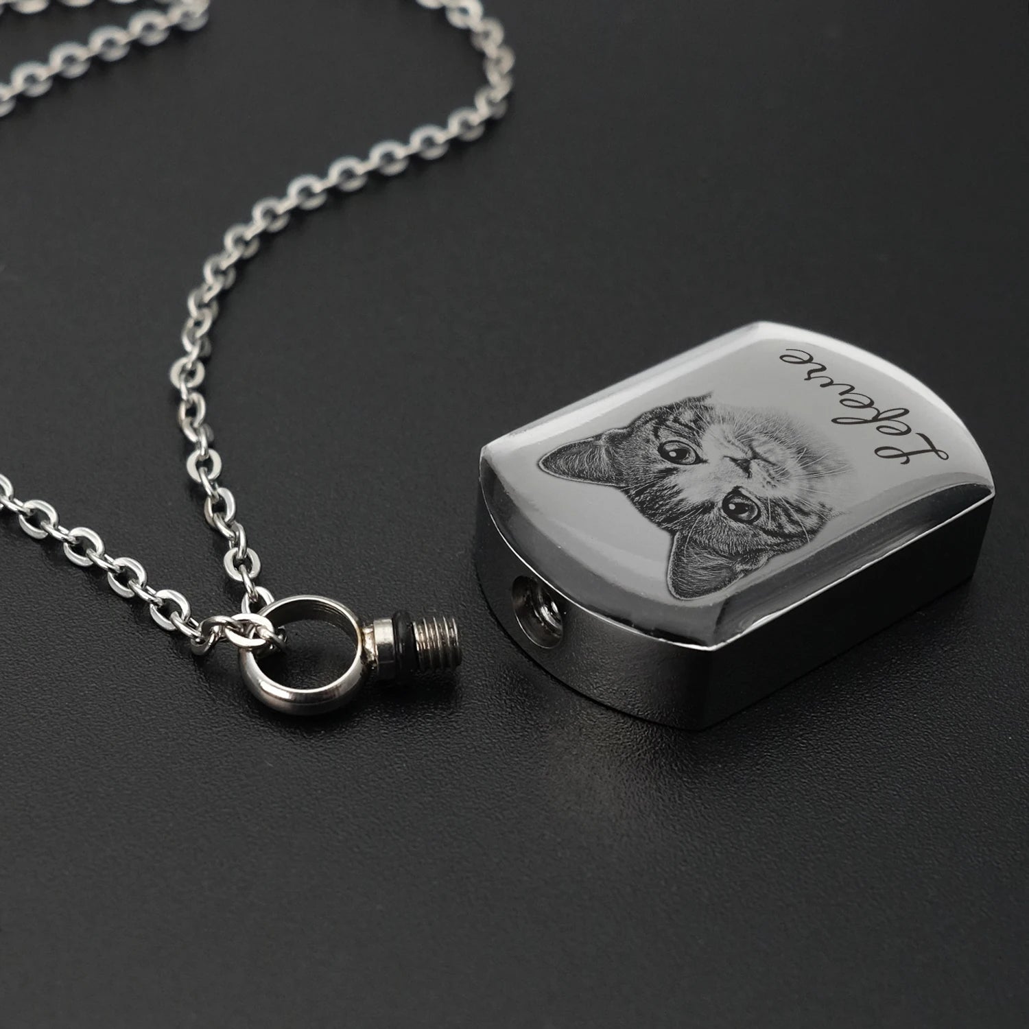 Cremation Jewelry Custom Pet Portrait Pet Urn Pendant for Dog Cat Ashes Necklace Pets Memorial Pet Memorial Pendants for Dog