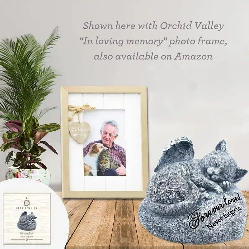 Cat Memorial Stones Cat Status for Garden Funerary and Pet Memorial Tombstone Backyard Grave Markers for Honor Furry Friend