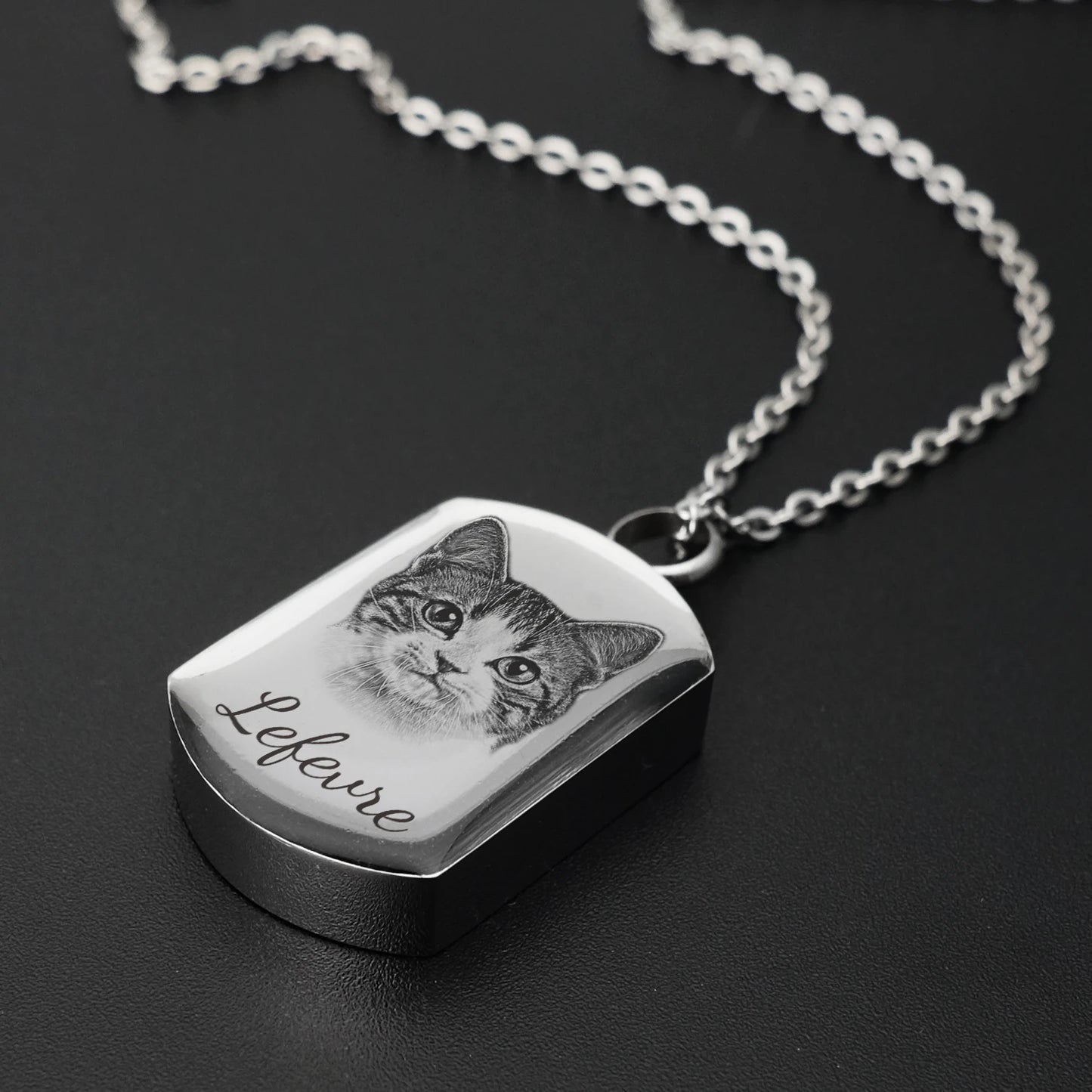 Cremation Jewelry Custom Pet Portrait Pet Urn Pendant for Dog Cat Ashes Necklace Pets Memorial Pet Memorial Pendants for Dog