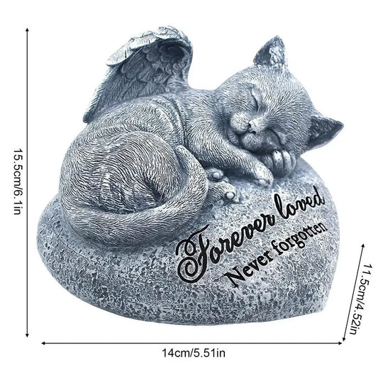 Cat Memorial Stones Cat Status for Garden Funerary and Pet Memorial Tombstone Backyard Grave Markers for Honor Furry Friend