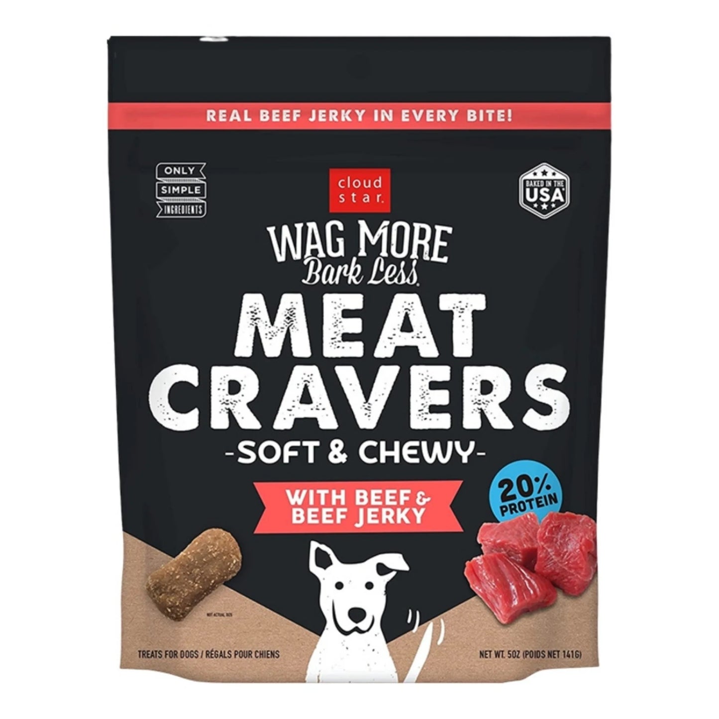 Cloudstar Wagmore Dog Soft & Chewy Extruded Beef 5Oz.