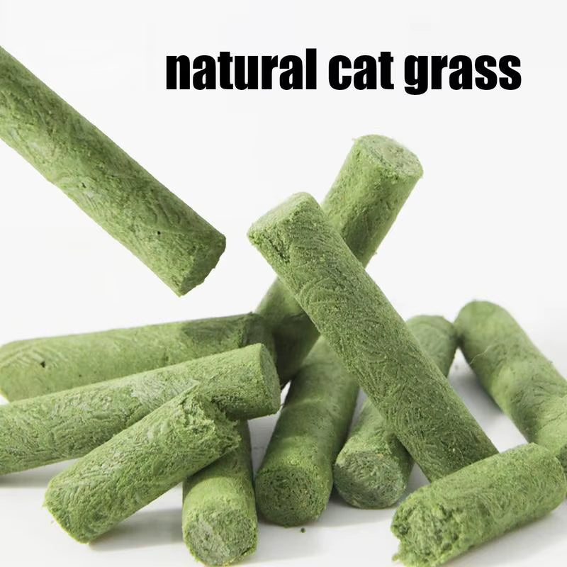 Cat Grass Teething Stick Grass Treats Cat Teething Sticks Edible Cat Chew Toys for Teeth Cleaning Cat Treat Sticks for Indoor