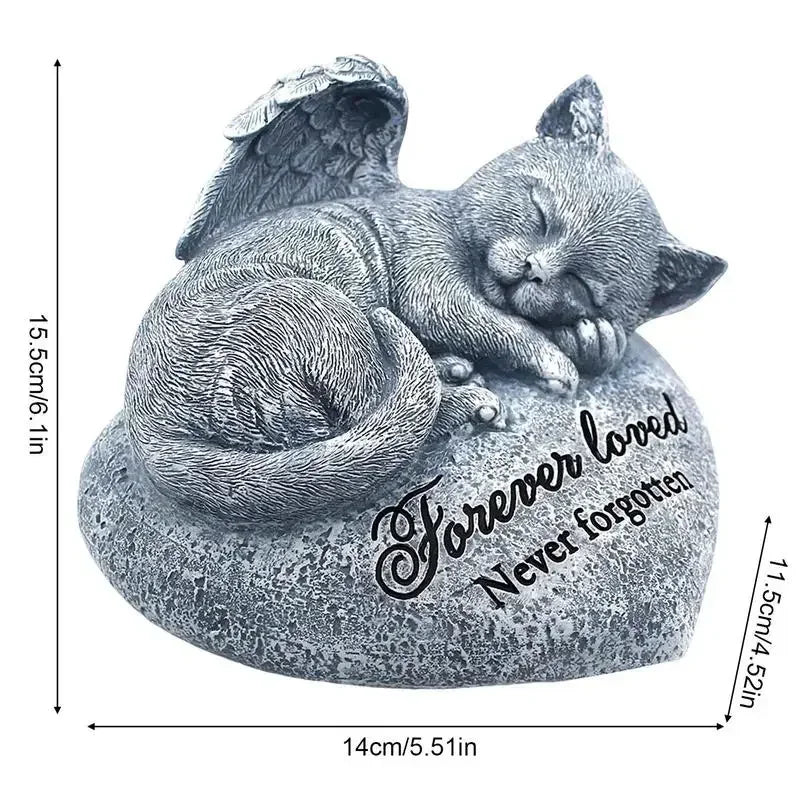 Cat Memorial Stones Cat Status for Garden Funerary and Pet Memorial Tombstone Backyard Grave Markers for Honor Furry Friend