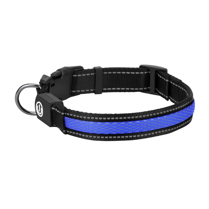 LED Dog Collar USB Rechargeable Comfortable Reflective Bright Light up Glow Collars for Small Medium Large Dogs