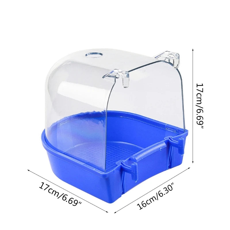 Bird Bath Bathtub Bath Box Bird Cleaning Tool Cage Accessories Parrot Bath Transparent Plastic Hanging Tub