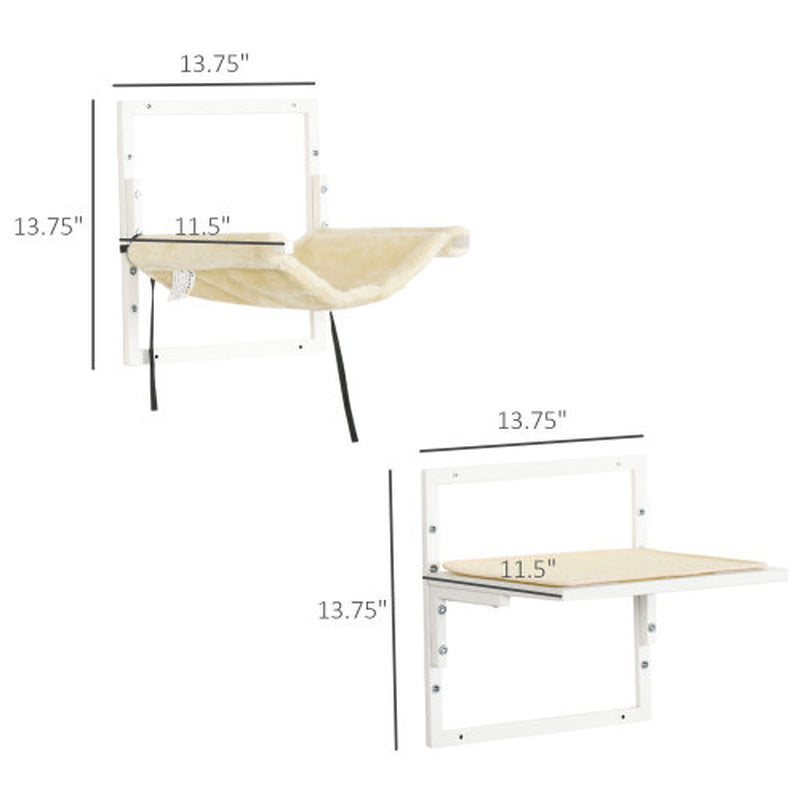 Pawhut 6-Pc Modern Cat Wall Shelves for Indoor Cats, Height Adjustable Jumping Platforms