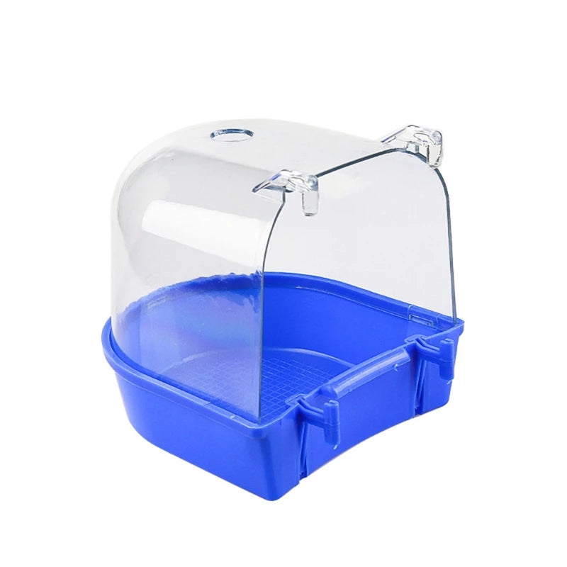 Bird Bath Bathtub Bath Box Bird Cleaning Tool Cage Accessories Parrot Bath Transparent Plastic Hanging Tub