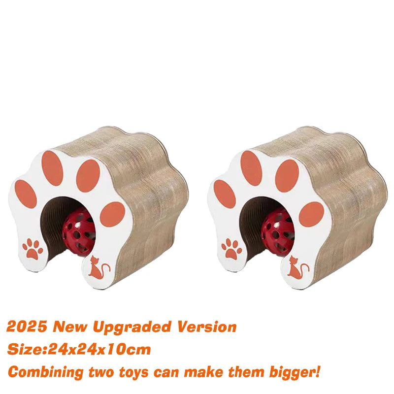 Magic Organ Cat Scratching Board Interactive Cat Toy with Ball Scalable round Corrugated Cat Scratcher Toy Kitten Game Supplies
