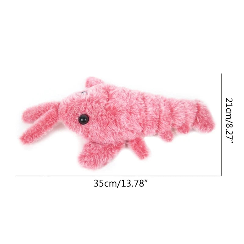 Electric Moving Cat Kickers Lobster Toy Realistic Wiggle Shrimp Plush Interactive Toys for Cats and Dogs Washable Cover