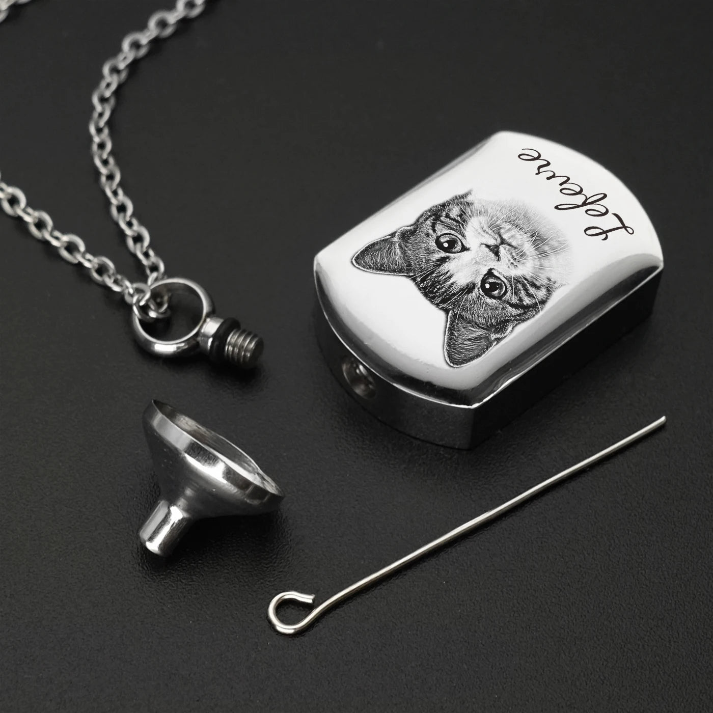 Cremation Jewelry Custom Pet Portrait Pet Urn Pendant for Dog Cat Ashes Necklace Pets Memorial Pet Memorial Pendants for Dog