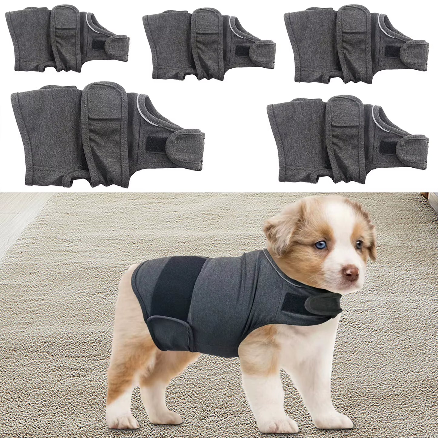 Classic Dog Anxiety Jacket Breathable Dog Calming Vest Thunder Vest for Dogs Anxiety Shirt Dog Clothes for Anxiety Stress Relief