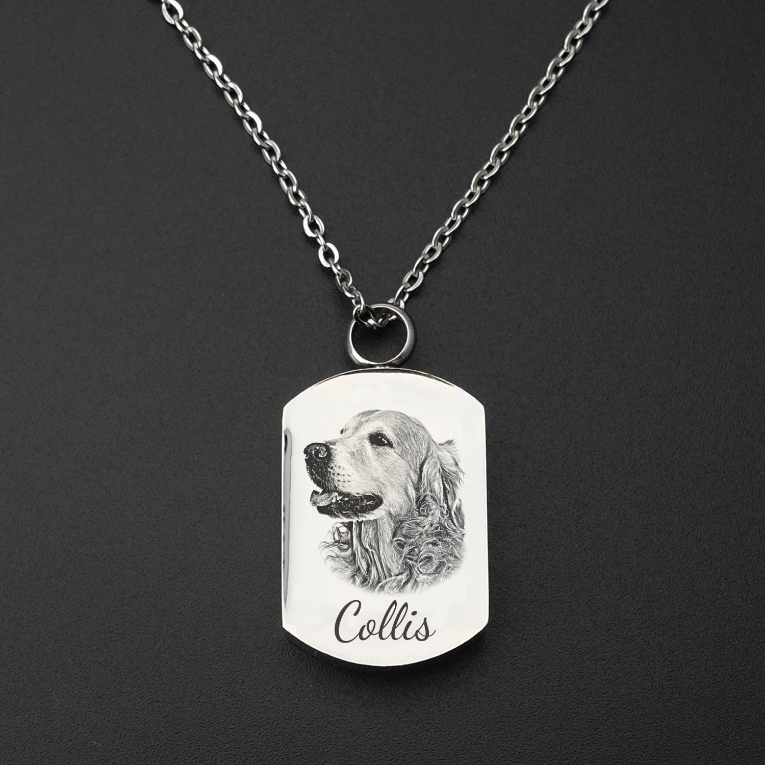 Cremation Jewelry Custom Pet Portrait Pet Urn Pendant for Dog Cat Ashes Necklace Pets Memorial Pet Memorial Pendants for Dog