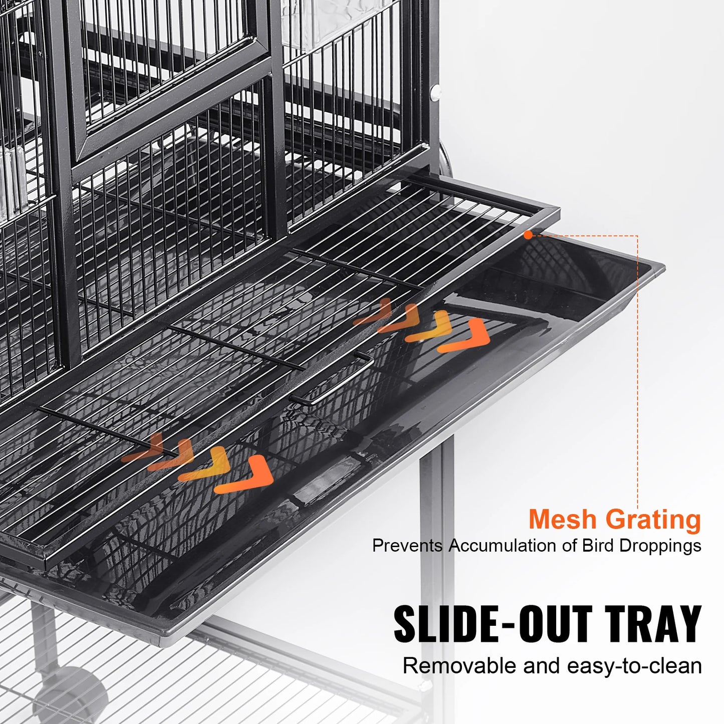 52/54 Inch Standing Large Flight Bird Cage Carbon Steel Parakeets Cages with Rolling Stand and Tray for Cockatiels Parrots