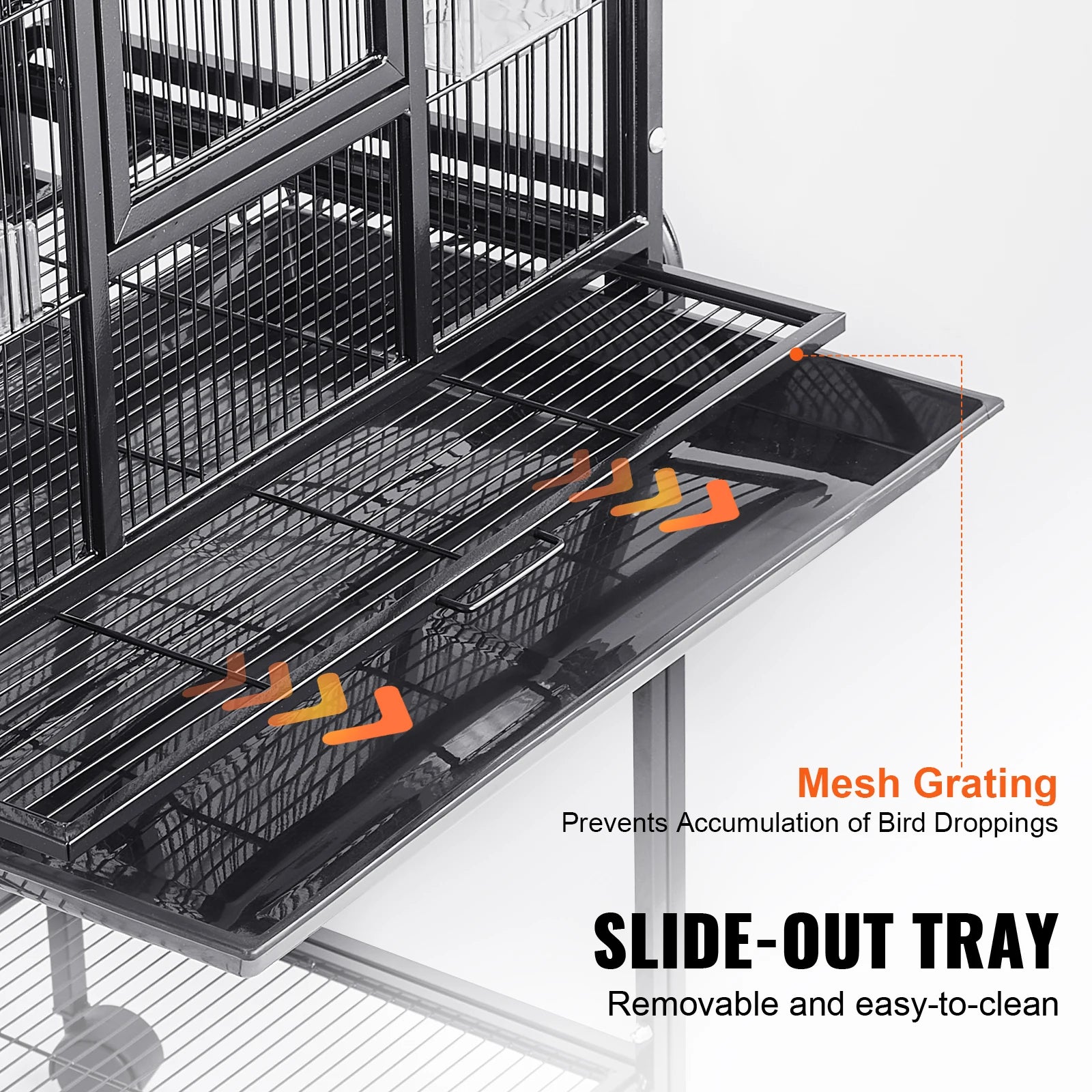 52/54 Inch Standing Large Flight Bird Cage Carbon Steel Parakeets Cages with Rolling Stand and Tray for Cockatiels Parrots